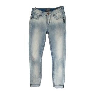 Silver Jeans Womens 28 Light Wash Suki Joga Jeans plus Sweats‎ High Skinny